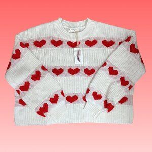 ❤️ NWT Jessica Simpson Heart Stripe Sweater – Boxy & Cropped (XS)